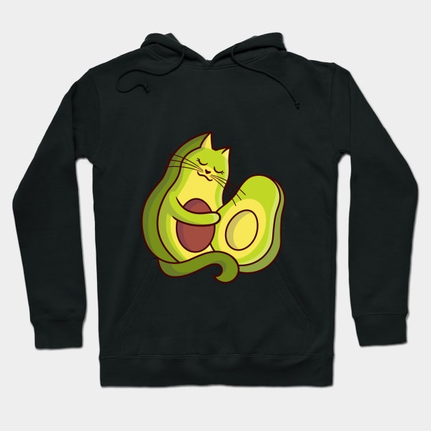 Avocado cat, vegan, Avogato kitty, Avocato kitten, go vegan, vegetarian Hoodie by crocozen